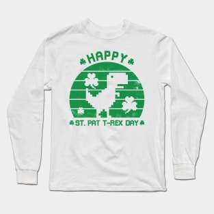 Happy St Patrex Day - St. Patrick's Day Dino (Distressed) Long Sleeve T-Shirt